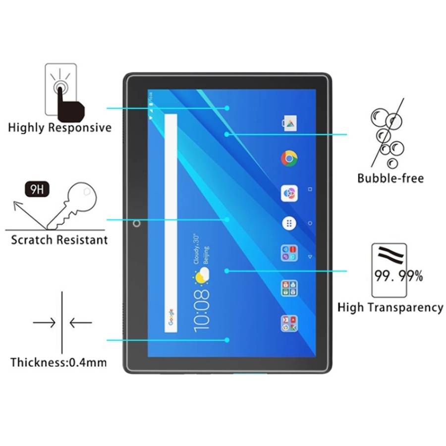 0.4mm 9H Surface Hardness Full Screen Tempered Glass Film for Lenovo Tab E10
