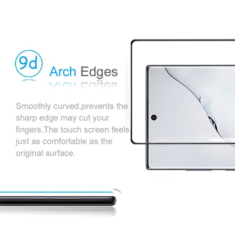 For Galaxy Note 10 3D Curved Edge Glue Curved Full Screen Tempered Glass Film, Fingerprint Unlock...