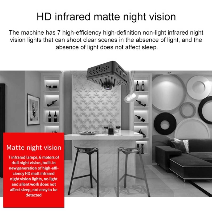 W18 1080P HD WiFi Smart Mini Security Camera, Support 155 Degrees Wide Angle &amp; Motion Detecti...