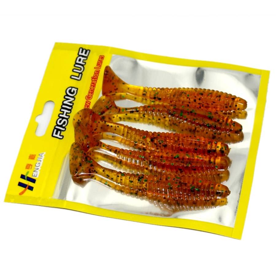 HENGJIA SO0205P 5 PCS 8cm/5g  Screw Tail Soft Fishing Lure Artificial Baits