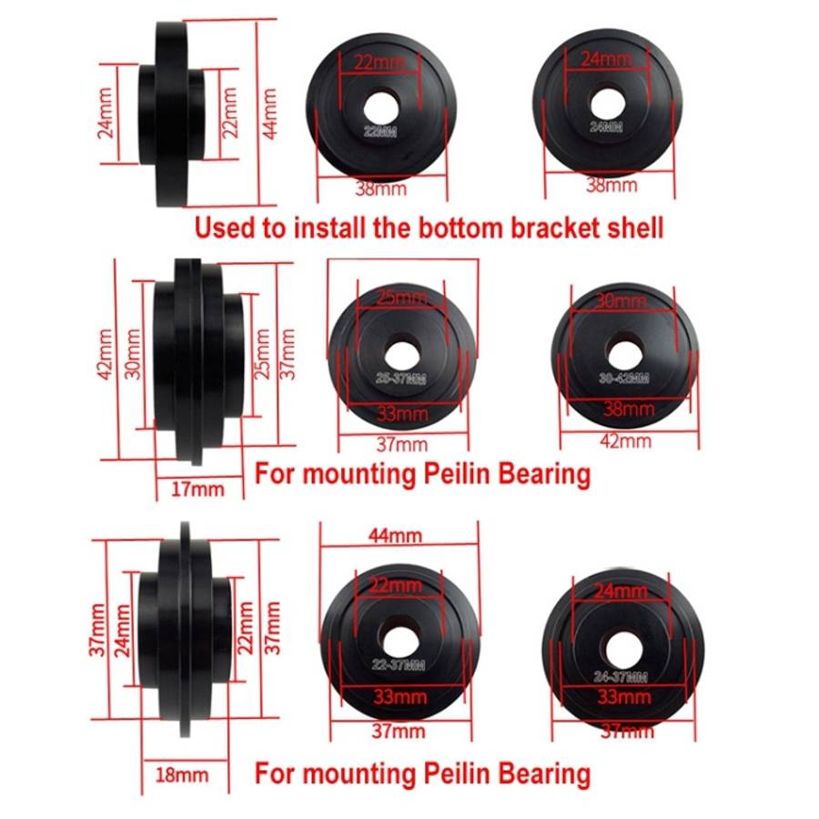 BIKERSAY BT040S3 Bicycle Press-in Type Axis Bracket Static Installation Removal Tool Set, Simple ...