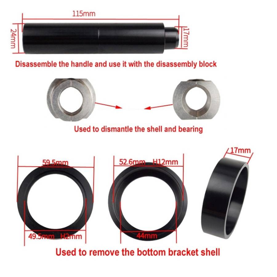 BIKERSAY BT040S3 Bicycle Press-in Type Axis Bracket Static Installation Removal Tool Set, Simple ...