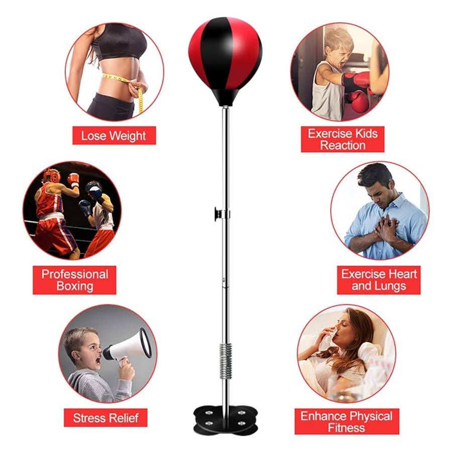 Adult Suction Cup Version Height Adjustable Vertical PU Leather Vent Ball Boxing Speed Ball Famil...