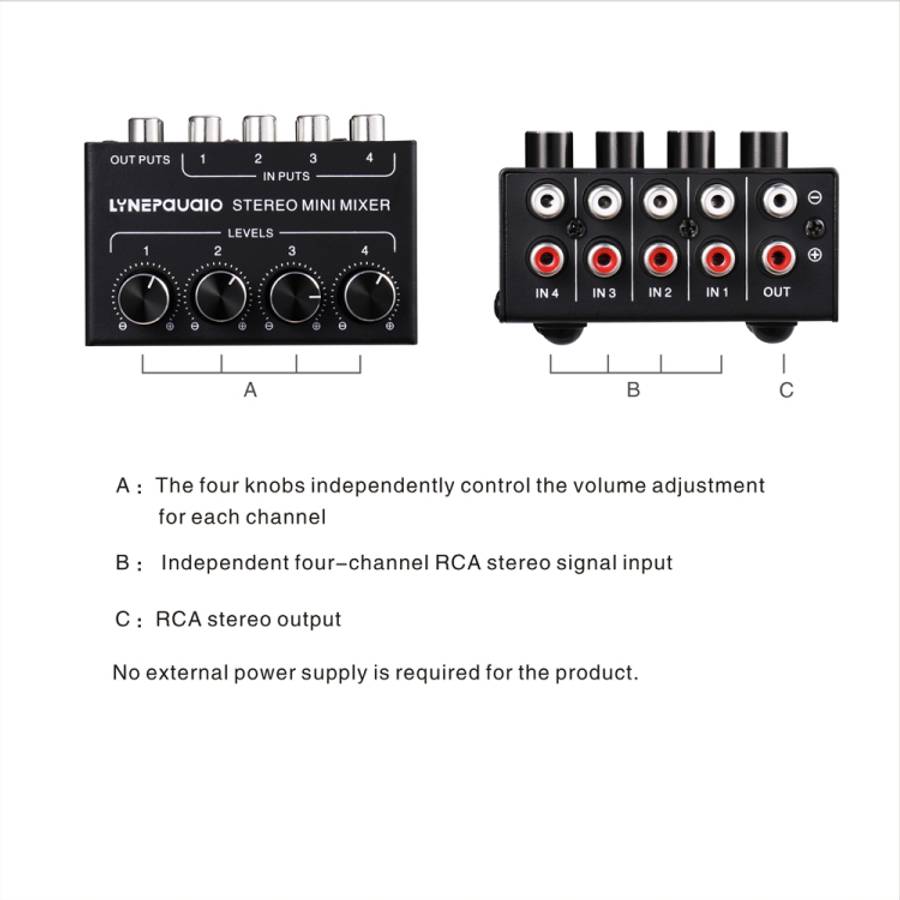 LINEPAUDIO B896 Four-channel Sassive Mixer