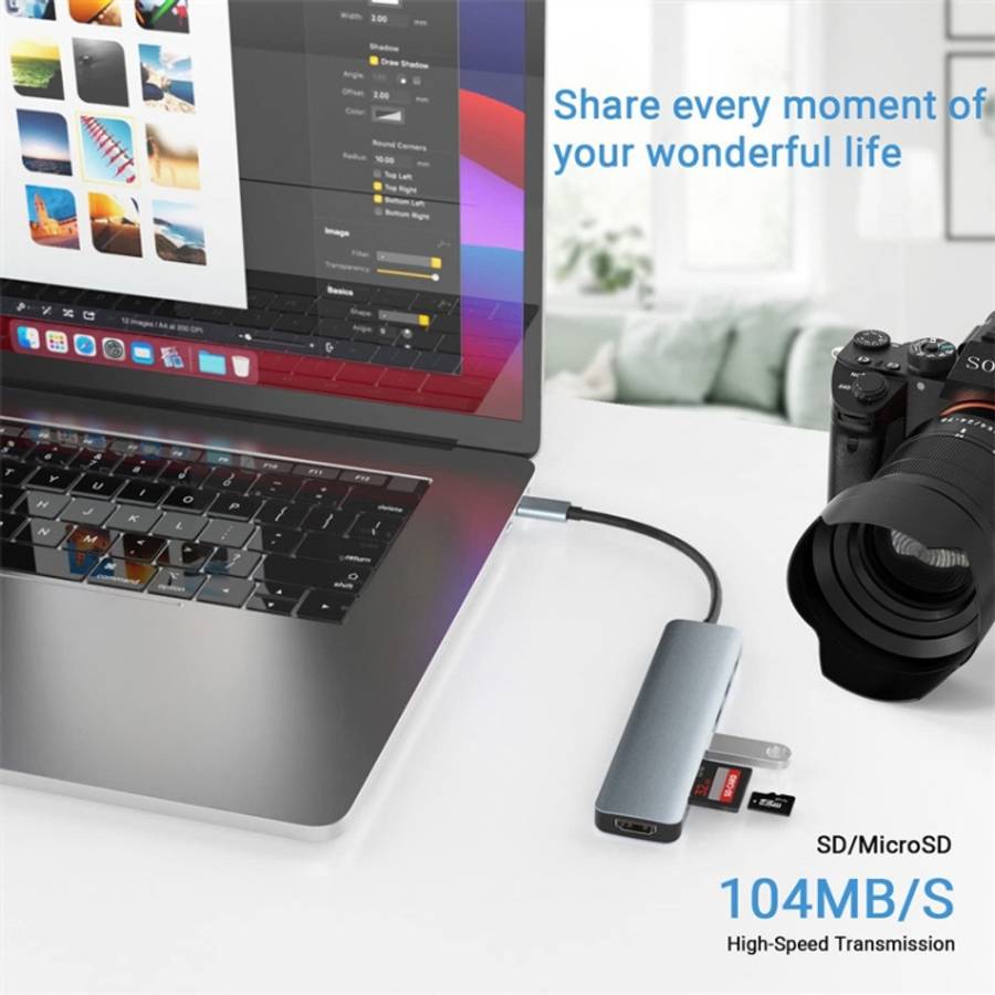 7 in 1 USB-C / Type-C to USB Docking Station HUB Adapter
