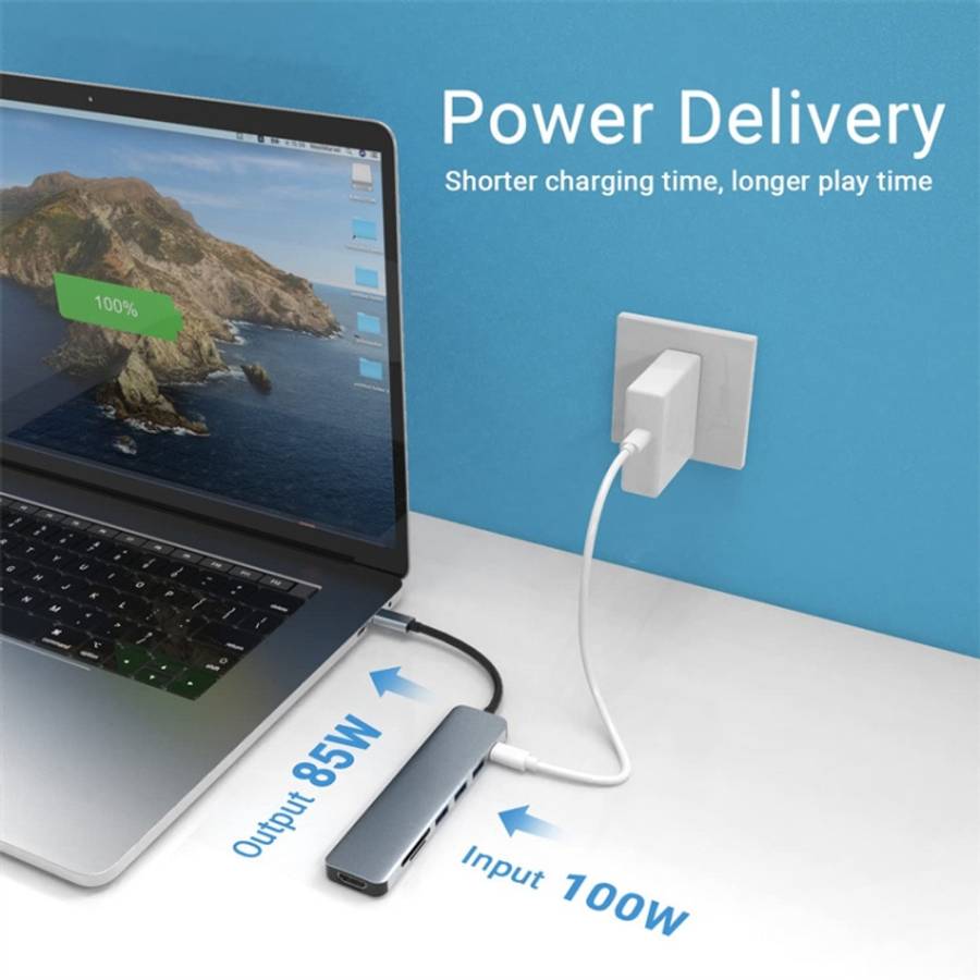 7 in 1 USB-C / Type-C to USB Docking Station HUB Adapter