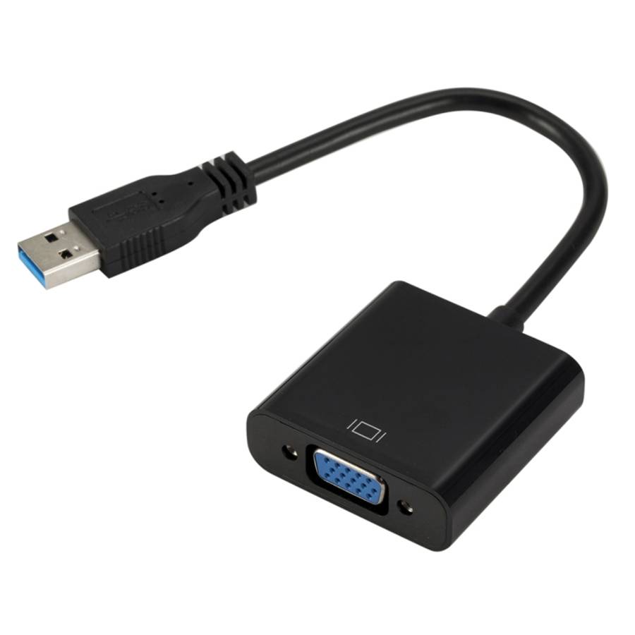 External Graphics Card Converter Cable USB3.0 to VGA, Resolution: 1080P, 1080P (Black), 1080P (Bl...