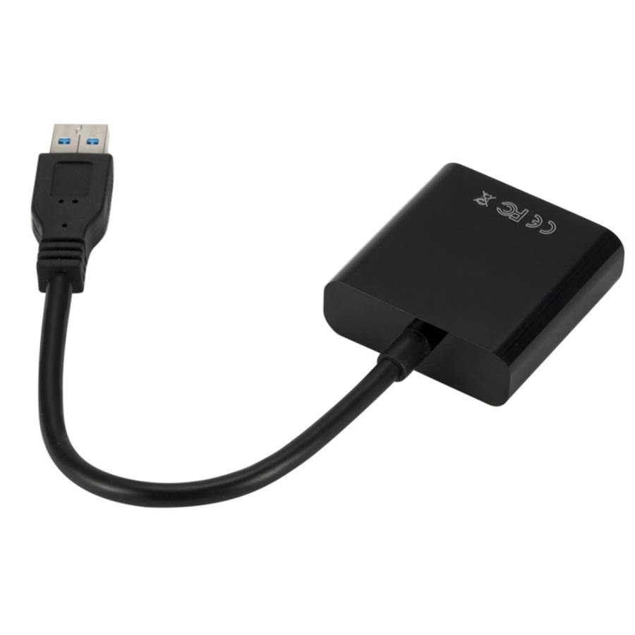External Graphics Card Converter Cable USB3.0 to VGA, Resolution: 1080P, 1080P (Black), 1080P (Bl...