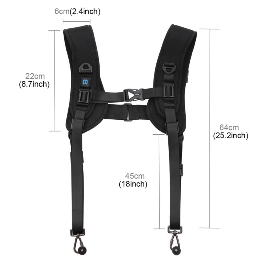 PULUZ 3 in 1 Multi-functional Bundle Waistband Strap + Double Shoulders Strap + Capture Camera Cl...