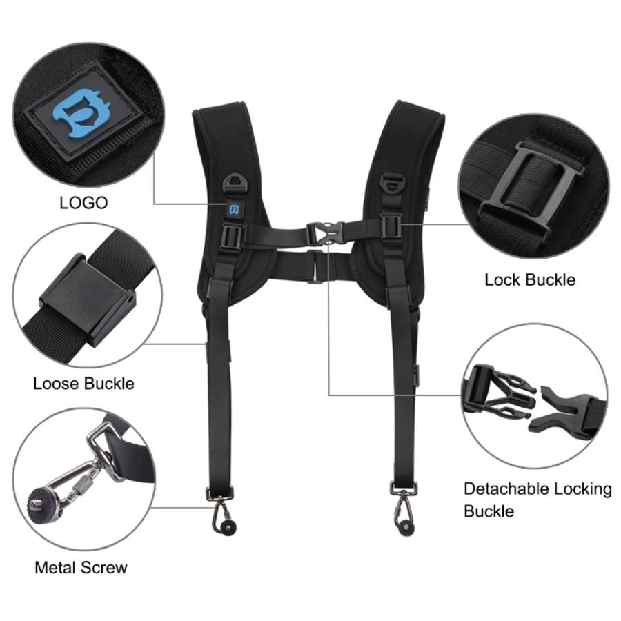 PULUZ 3 in 1 Multi-functional Bundle Waistband Strap + Double Shoulders Strap + Capture Camera Cl...