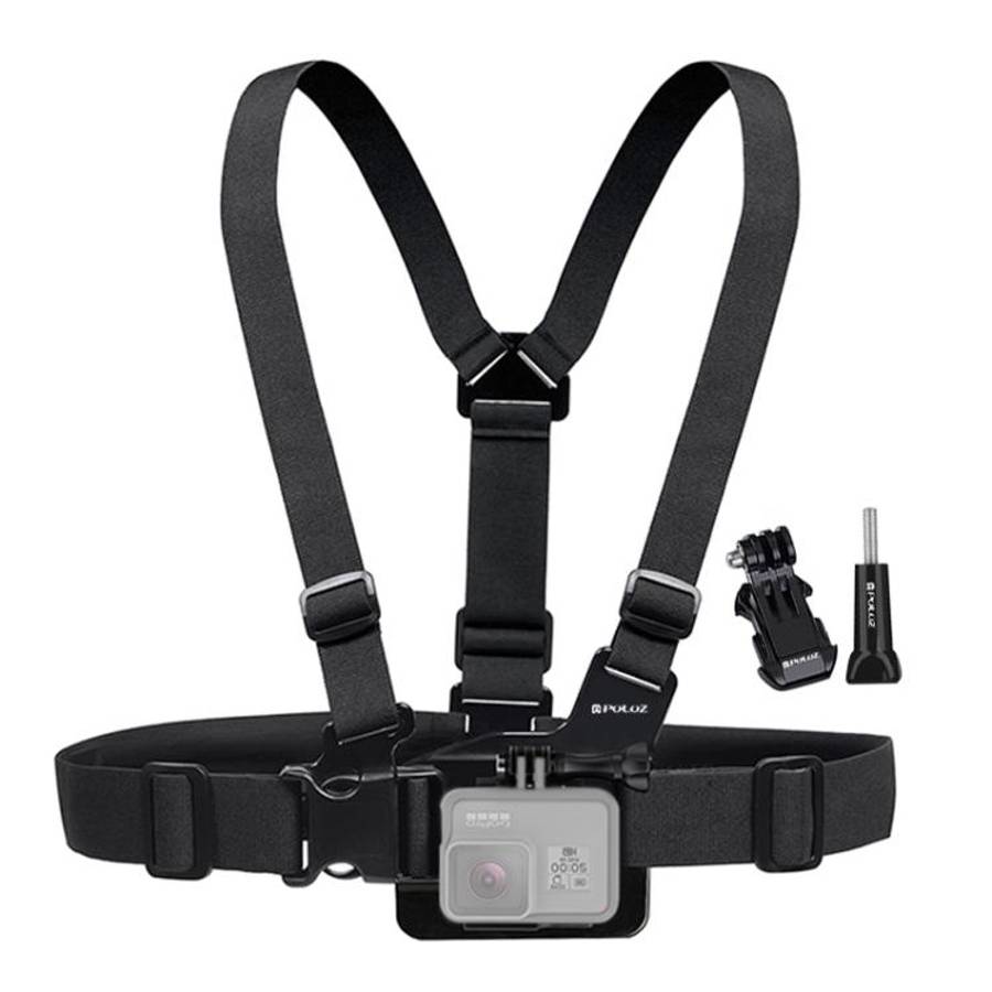 PULUZ Adjustable Body Mount Belt Chest Strap with J Hook Mount &amp; Long Screw for GoPro, Insta3...