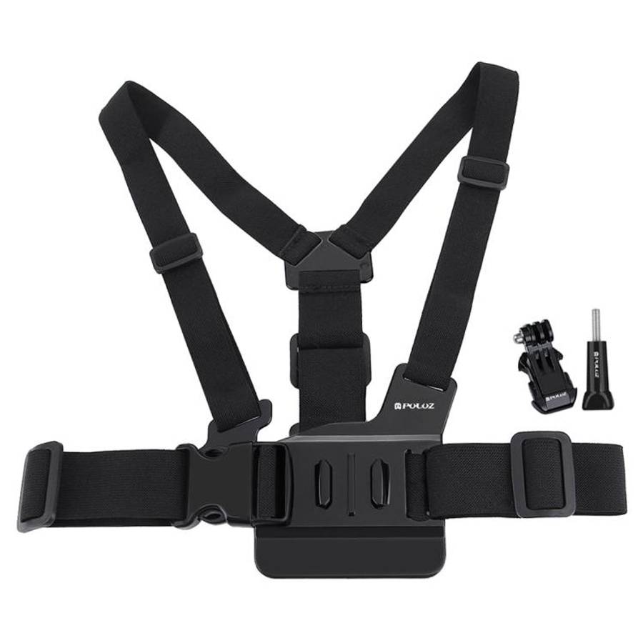 PULUZ Adjustable Body Mount Belt Chest Strap with J Hook Mount &amp; Long Screw for GoPro, Insta3...