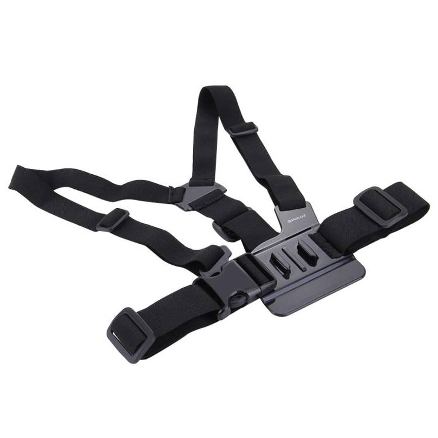PULUZ Adjustable Body Mount Belt Chest Strap with J Hook Mount &amp; Long Screw for GoPro, Insta3...