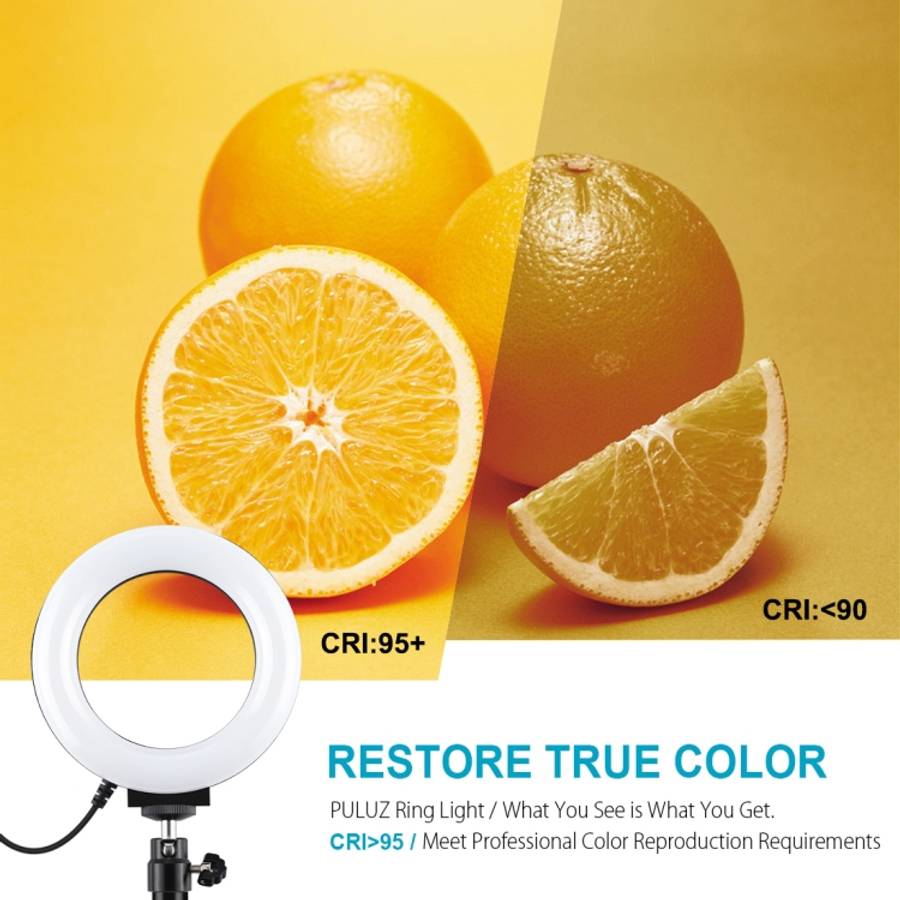 PULUZ Round Base Desktop Holder + 4.7 inch 12cm 3 Modes USB Dimmable LED Ring Vlogging Video Ligh...
