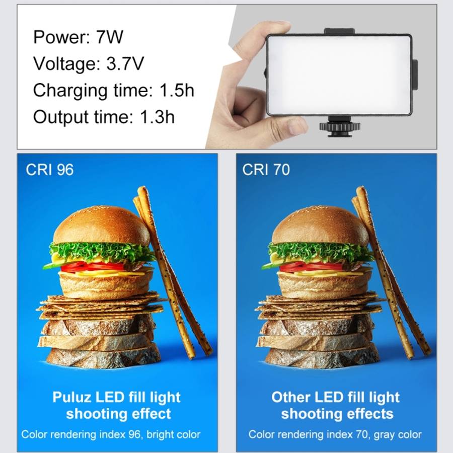 PULUZ 104 LED 3200K / 5600K Dimmable Video Light on-Camera Photography Lighting Fill Light for Ca...