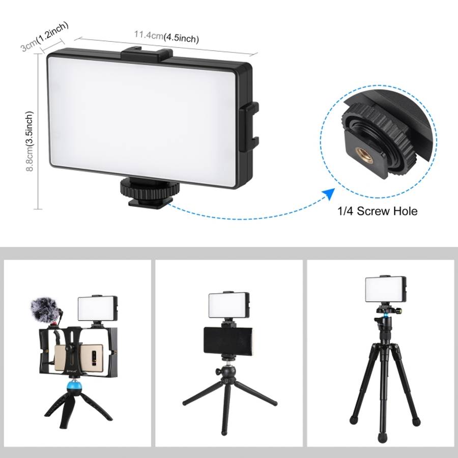 PULUZ 104 LED 3200K / 5600K Dimmable Video Light on-Camera Photography Lighting Fill Light for Ca...
