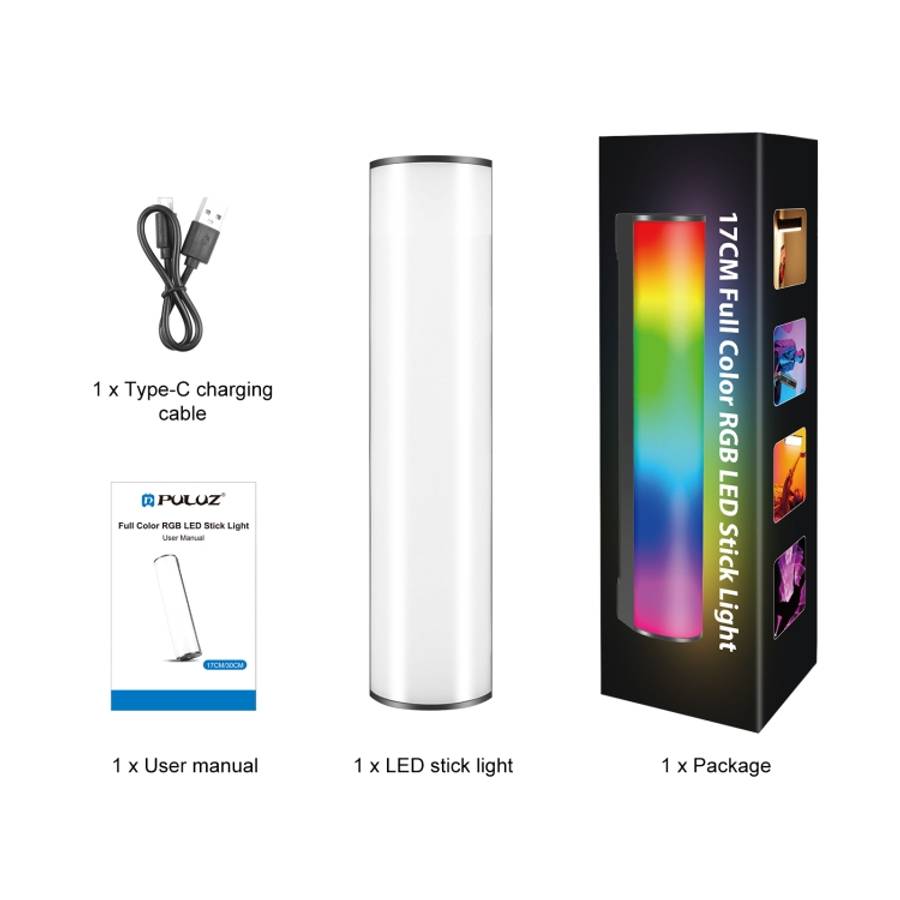 PULUZ 17cm Photo Handheld RGB Stick Light Magnetic LED Fill Light