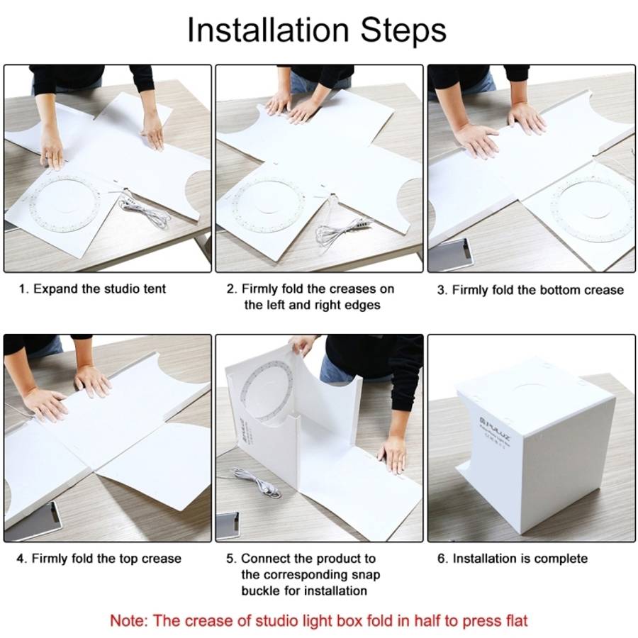 PULUZ 23cm Ring LED Panel Folding Portable Light Photo Lighting Studio Shooting Tent Box Kit with...
