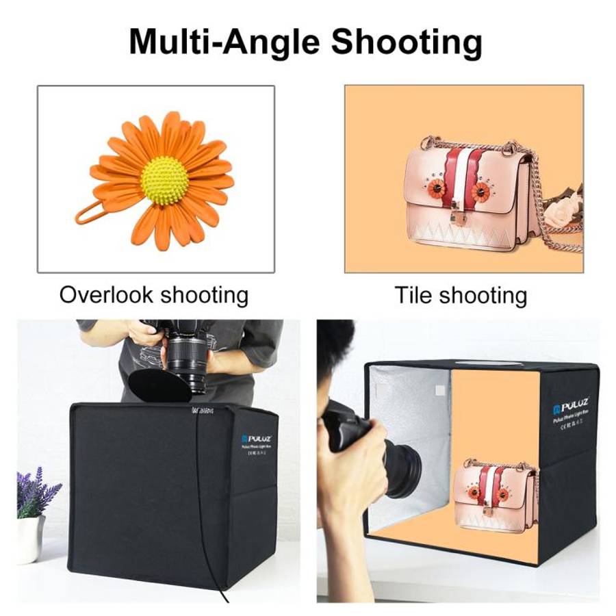 PULUZ 30cm Folding Ring Light Photo Lighting Studio Shooting Tent Box Kit with 6 Colors Black / W...