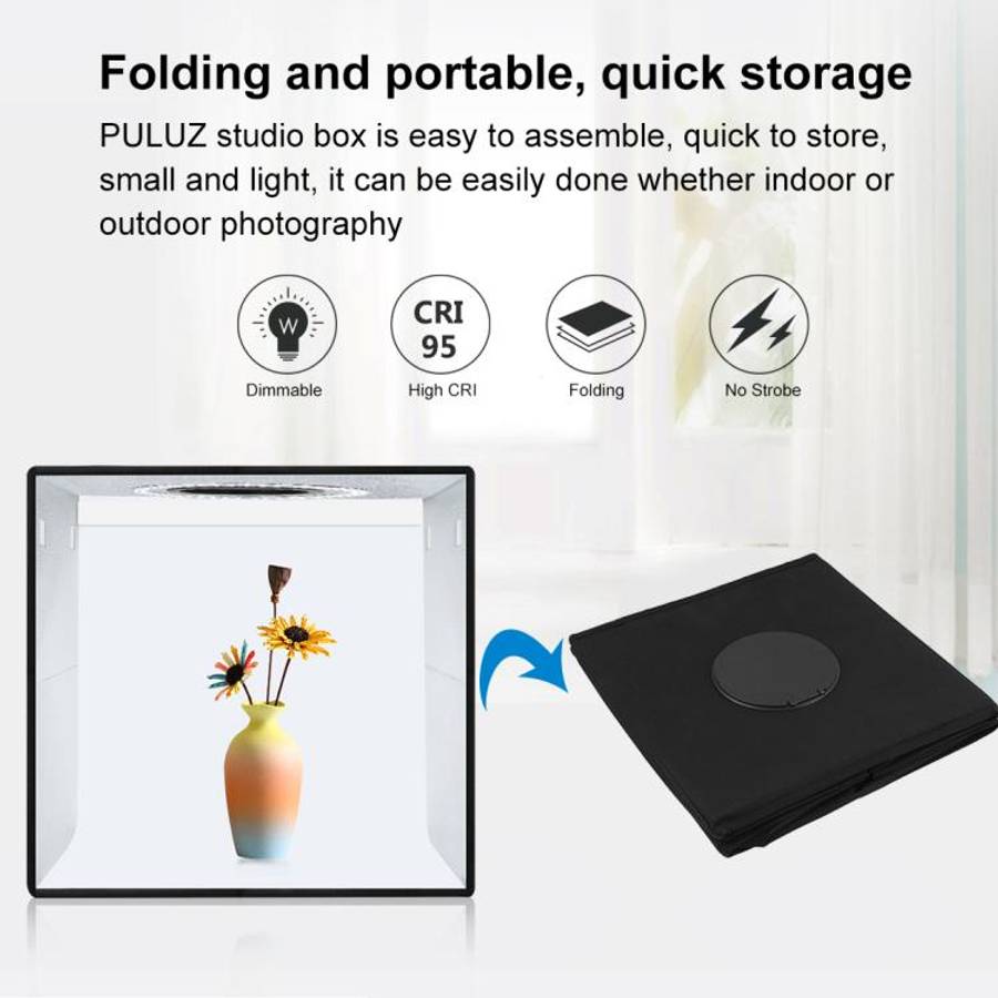 PULUZ 30cm Folding Ring Light Photo Lighting Studio Shooting Tent Box Kit with 6 Colors Black / W...