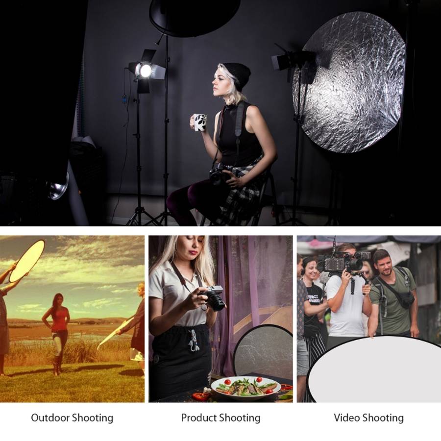 PULUZ 110cm 5 in 1 (Silver / Translucent / Gold / White / Black) Folding Photo Studio Reflector B...
