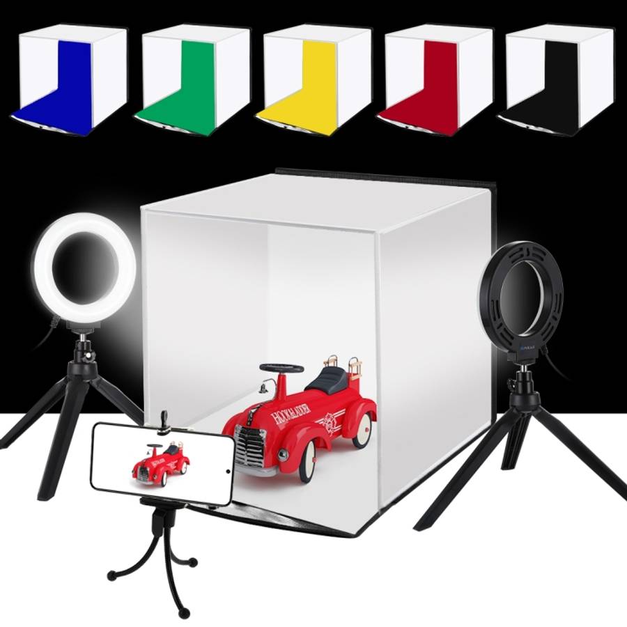 PULUZ 30cm Folding Portable Ring Light Photo Lighting Studio Shooting Tent Box Kit with 6 Colors ...