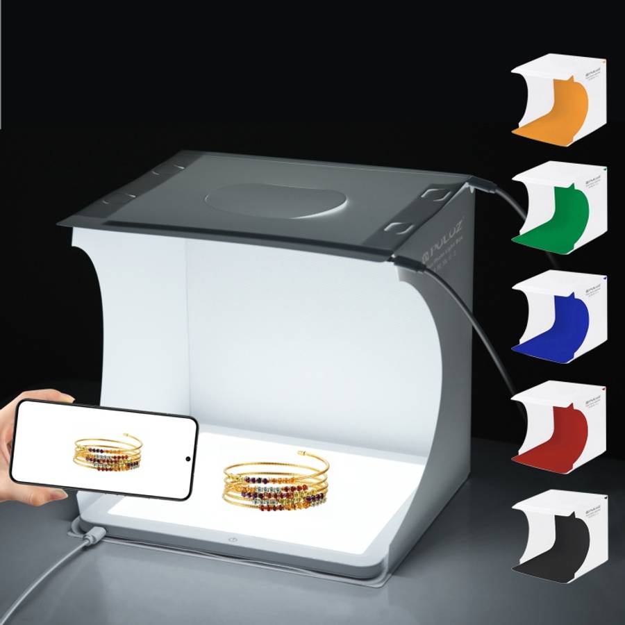 PULUZ Mini LED Photography Shadowless Light Lamp Panel Pad + Studio Shooting Tent Box, Acrylic Ma...
