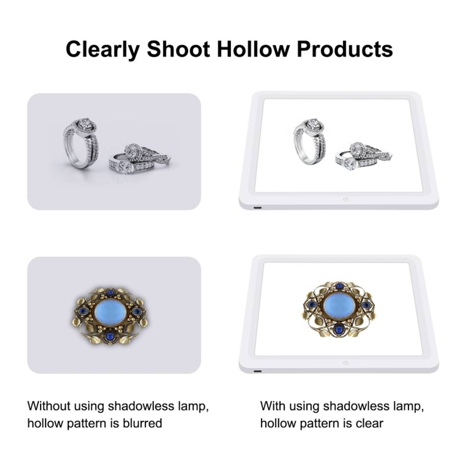 PULUZ Mini LED Photography Shadowless Light Lamp Panel Pad + Studio Shooting Tent Box, Acrylic Ma...