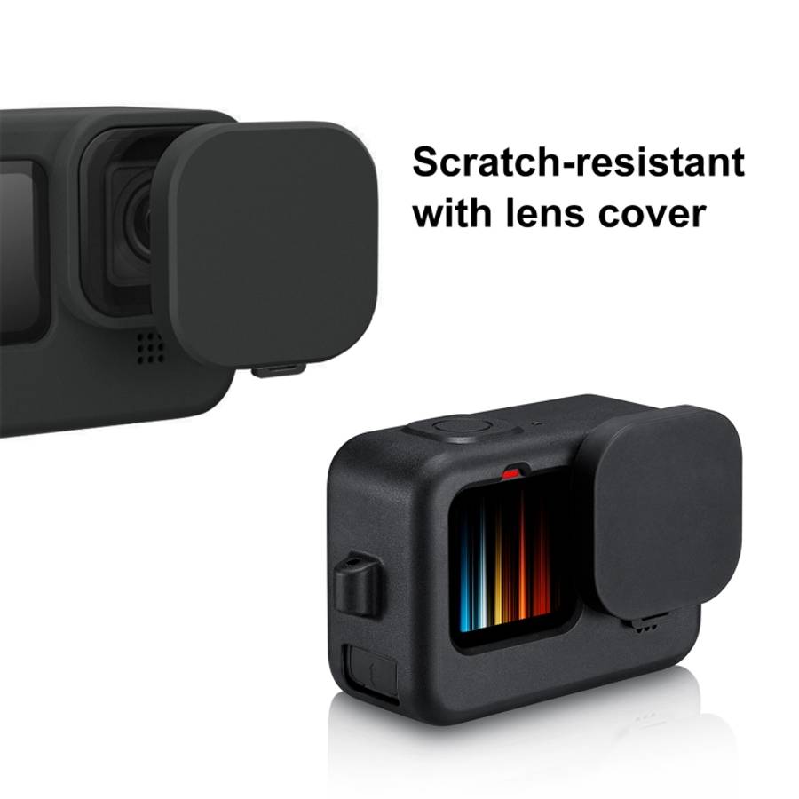 PULUZ for GoPro HERO12 Black /11 Black /10 Black /9 Black Silicone Protective Case + POM Side Int...