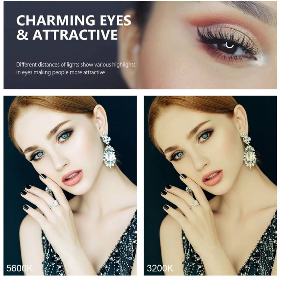PULUZ 4.7 inch 12cm Ring Selfie Light 3 Modes USB Dimmable Dual Color Temperature LED Curved Vlog...