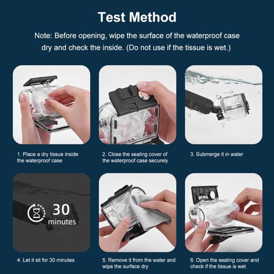 For DJI Osmo Action 5 Pro / 3 / 4 PULUZ 60m Underwater Waterproof Housing Diving Case with Cold S...