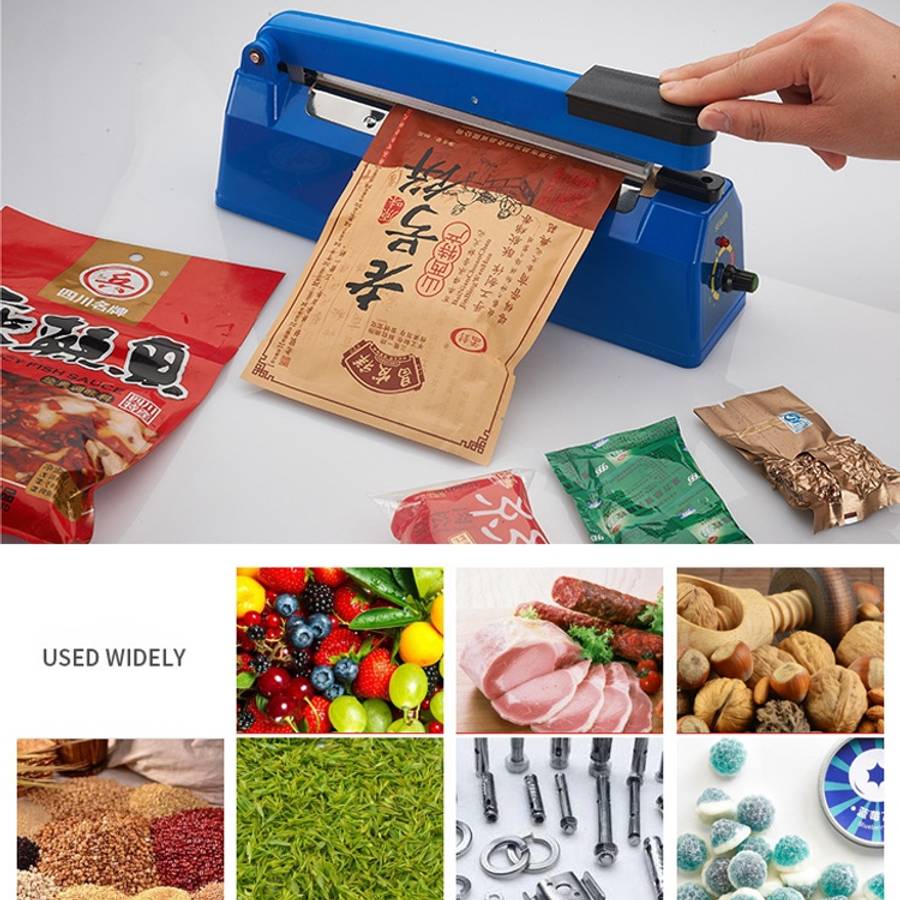 F-200 200mm Heat Sealing Hand Impulse Poly Sealer Closer Machine, Plastic Shell