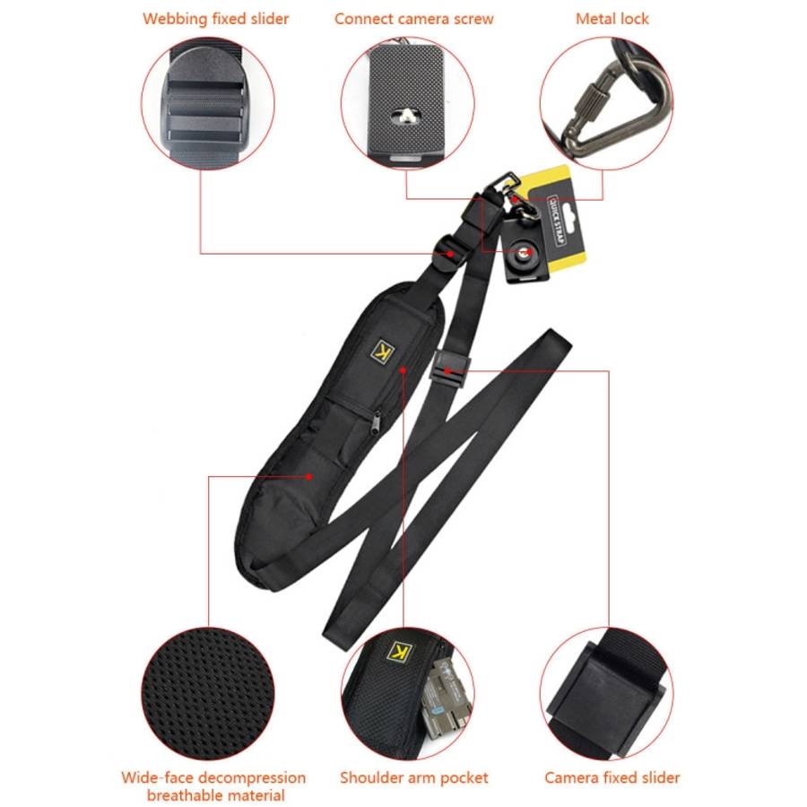 Safe &amp; Fast Quick Rapid Camera Single Sling Strap(Black)