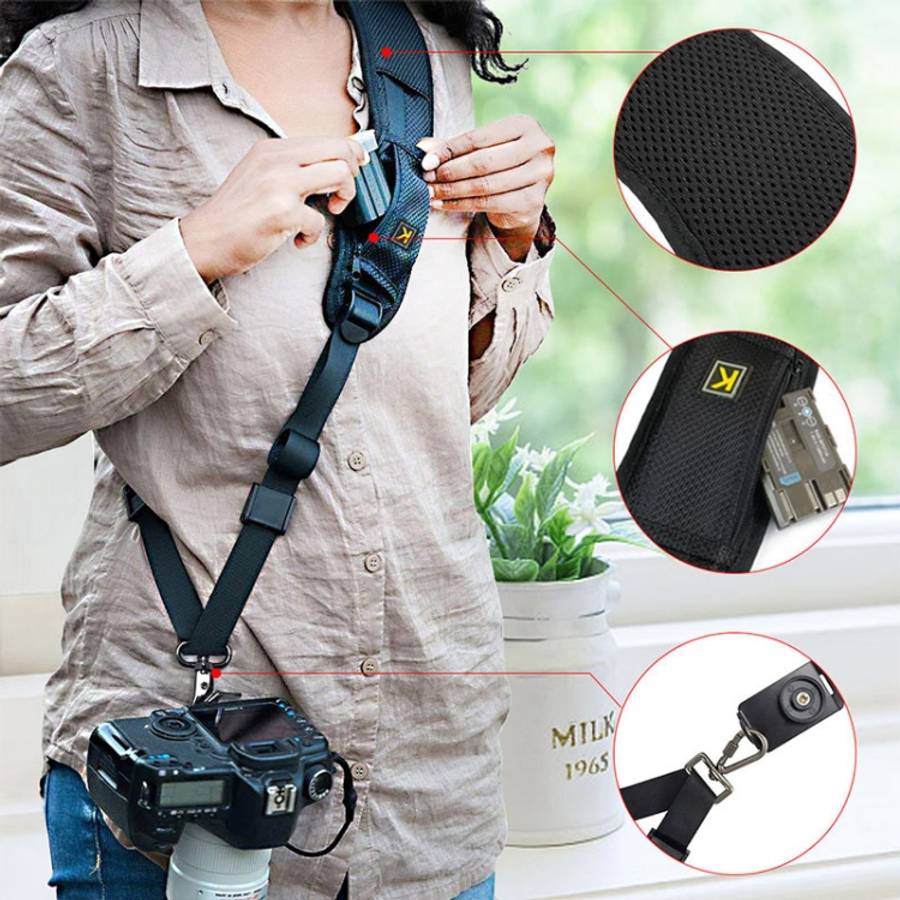 Safe &amp; Fast Quick Rapid Camera Single Sling Strap(Black)