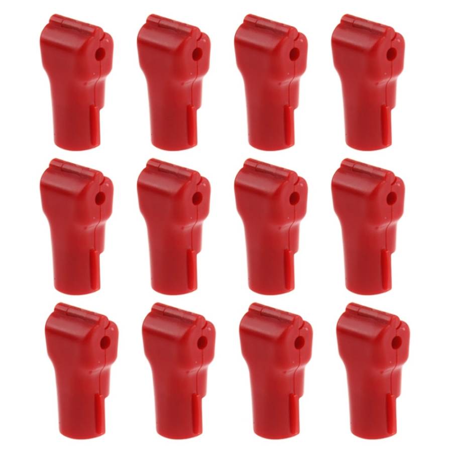 12 PCS Red ABS Display Hook / Security Lock Hook, 5.0mm Lock Hook Red, 6.0mm Lock Hook Red