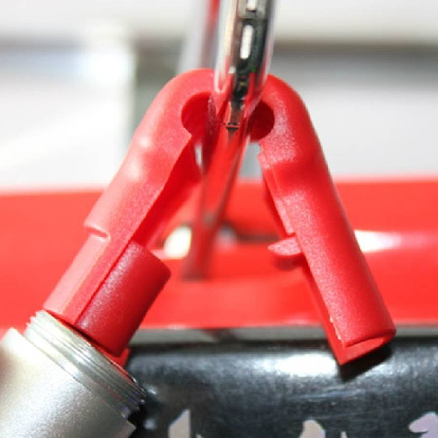 12 PCS Red ABS Display Hook / Security Lock Hook, 5.0mm Lock Hook Red, 6.0mm Lock Hook Red