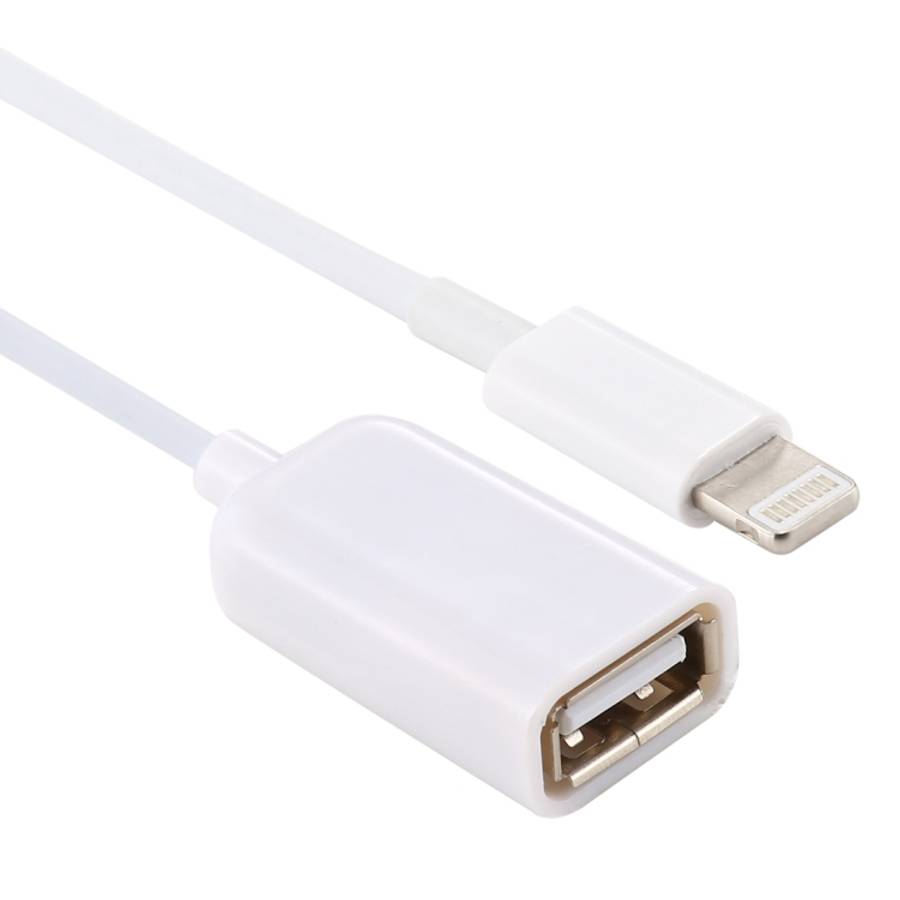 USB Female to 8pin Male OTG Adapter Cable, Support iOS 10.2 and Below, Length: 18cm(White)