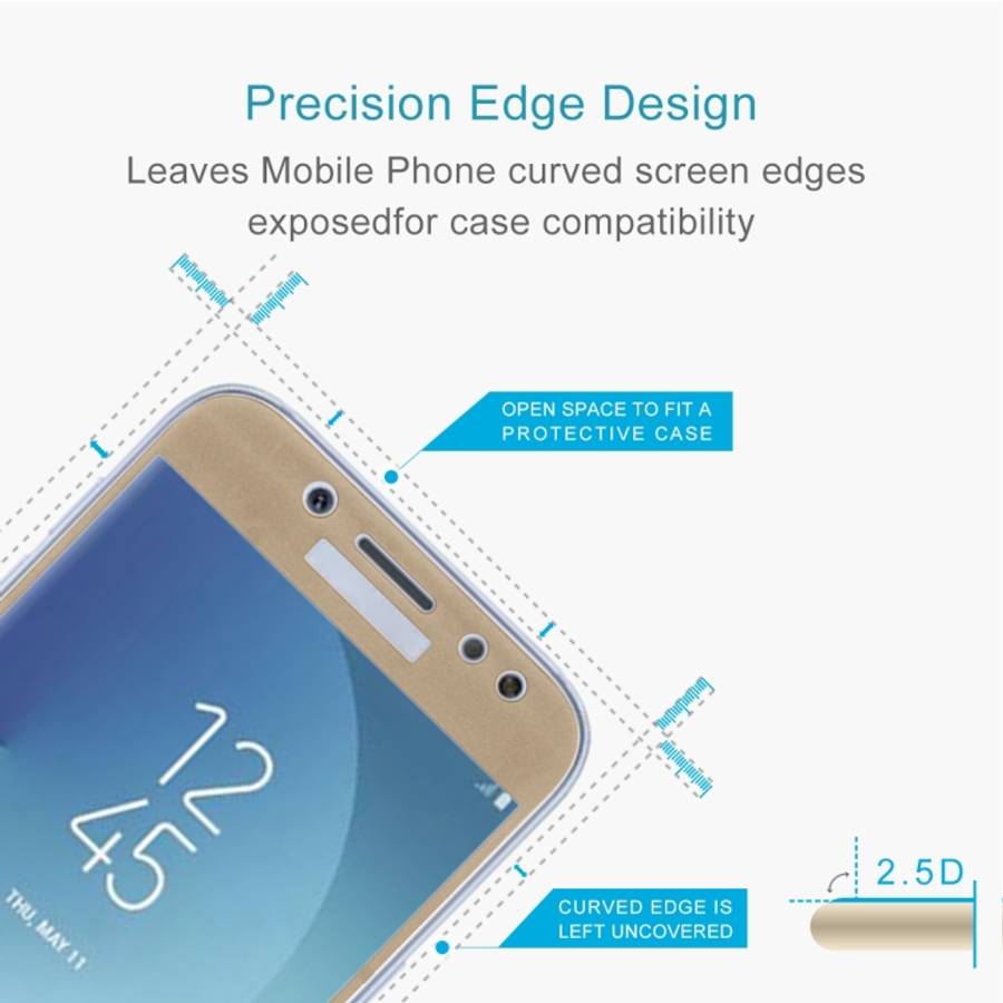 For Galaxy J5 (2017) (EU Version) 0.26mm 9H Surface Hardness 2.5D Curved Silk-screen Full Screen ...