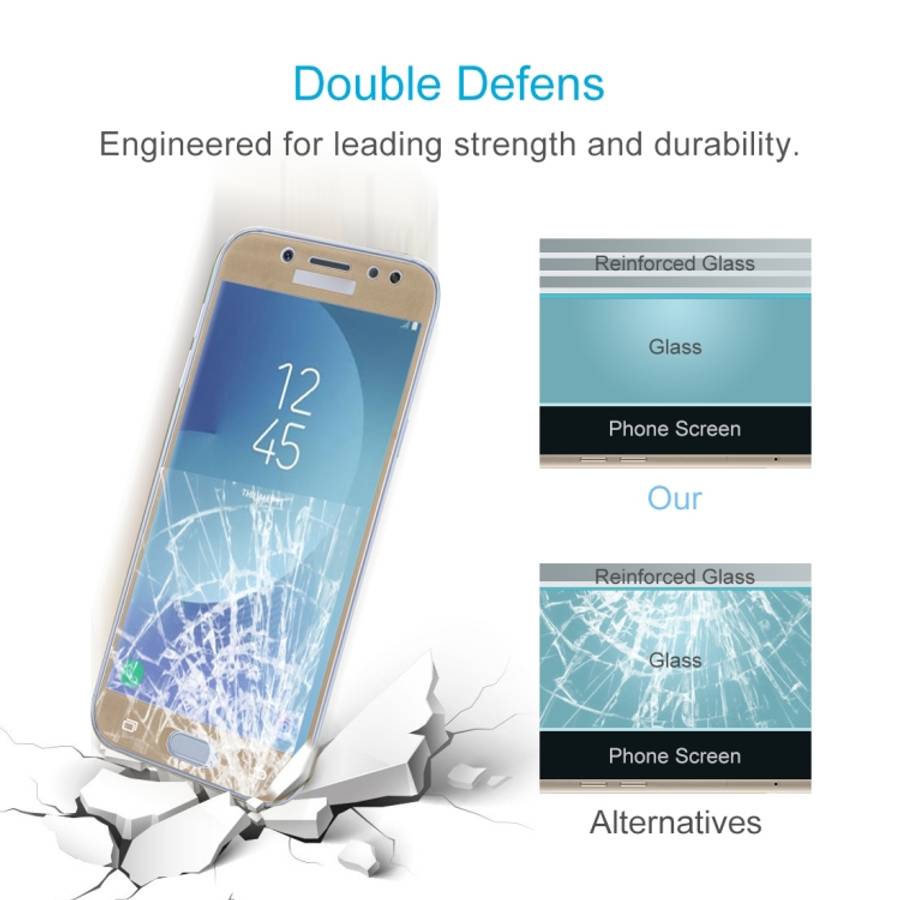 For Galaxy J5 (2017) (EU Version) 0.26mm 9H Surface Hardness 2.5D Curved Silk-screen Full Screen ...