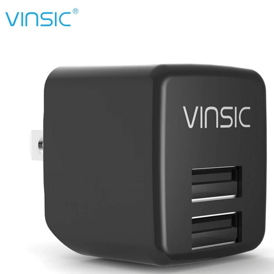 Vinsic 12W 5V 2.4A Output Dual USB Wall Charger USB Charger Adapter