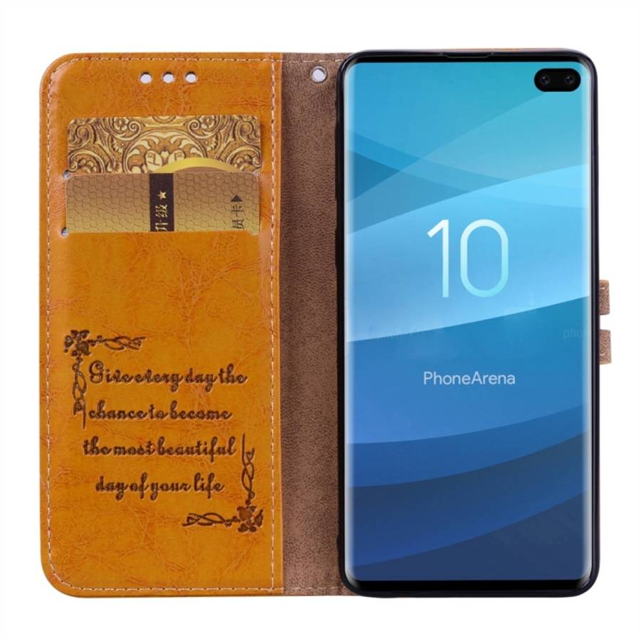 Business Style Oil Wax Texture Horizontal Flip Leather Case for Galaxy S10 Plus, with Holder &amp...