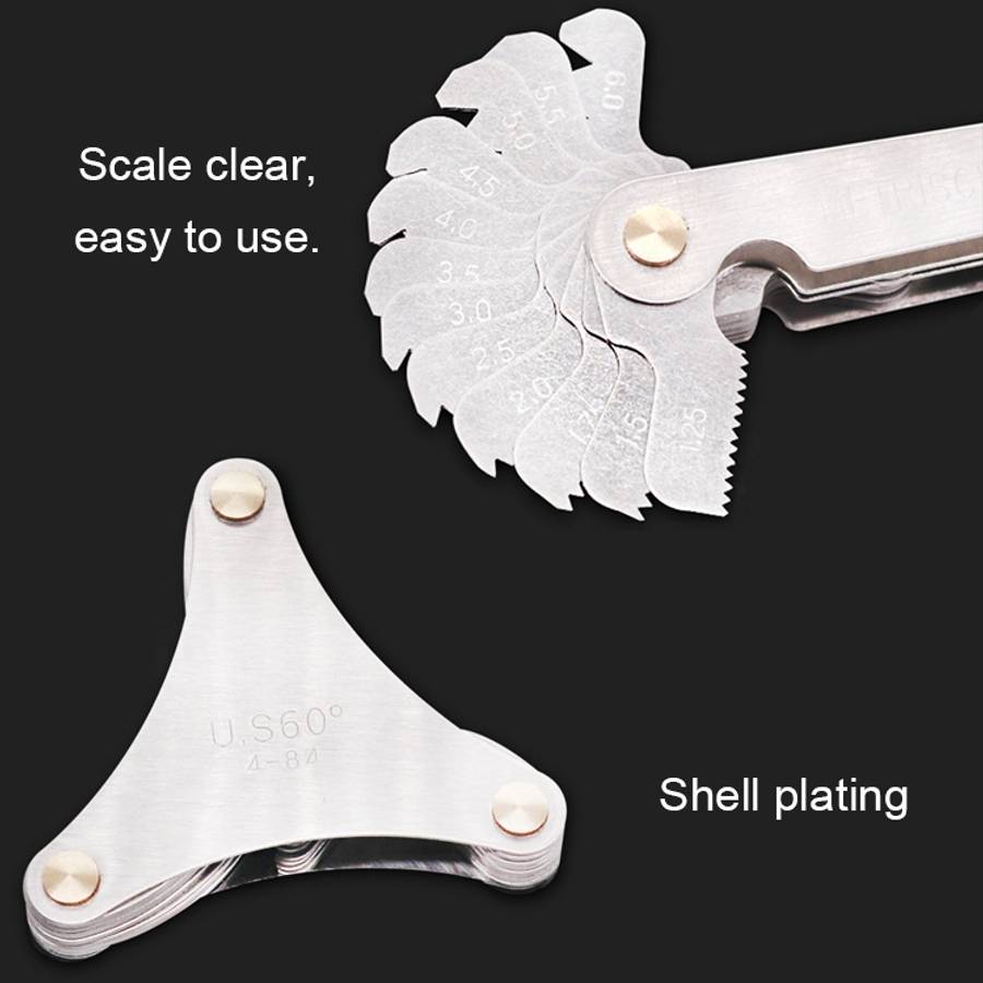 58 PCS Metric 60 Degrees +British 55 Degrees CR Stainless Steel Thread Gauge