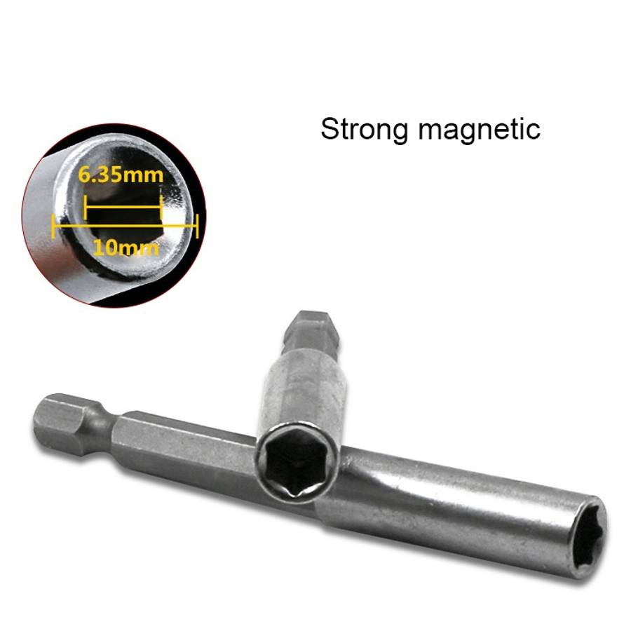 3 in 1 1/4 Electric Batch Head High Magnetism Connecting Rod Pistol Drill Extension Rod Sleeve Fa...