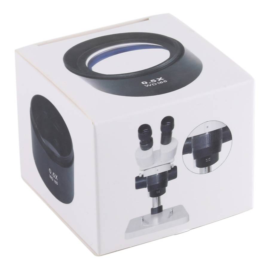 Stereo Microscopes Auxiliary Objective Lens Barlow Lens Magnifier 0.5X WD165
