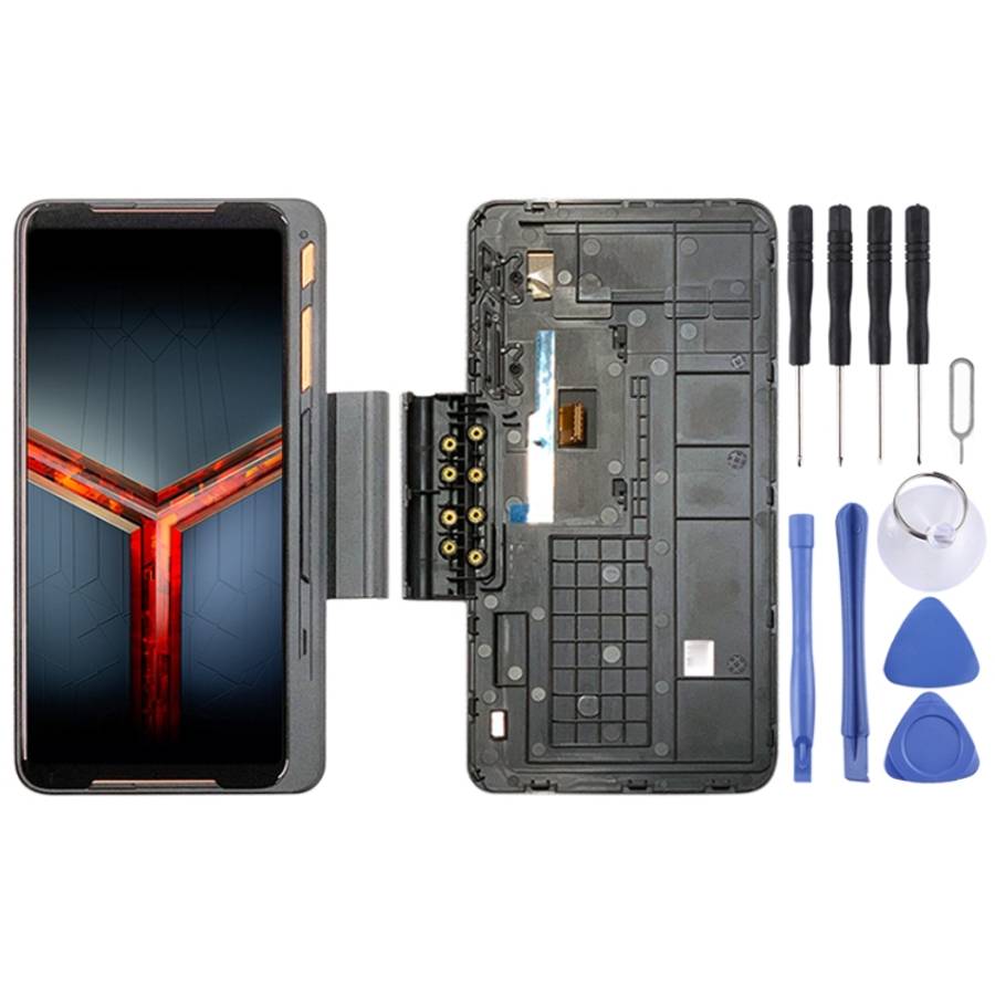 Game Expansion LCD Screen and Digitizer Full Assembly for Asus ROG Phone II ZS660KL, For Asus ROG...