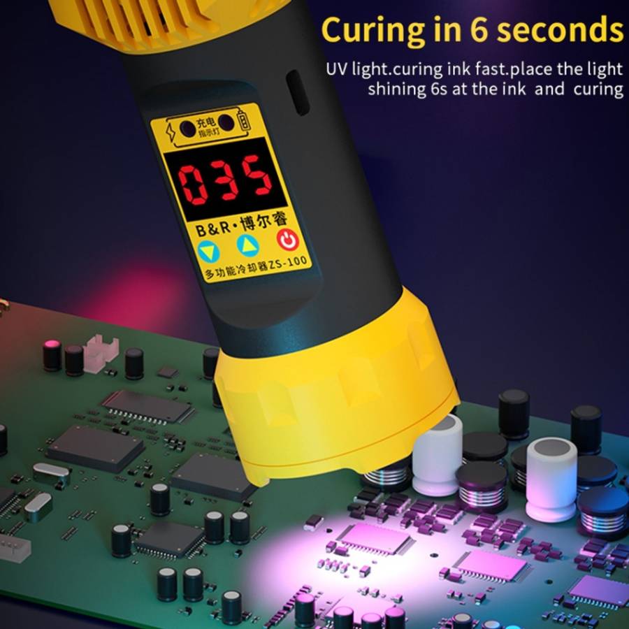 B&amp;R ZS-100 2 in 1 UV Curing Lamp + Fan Cooler Repair Tool
