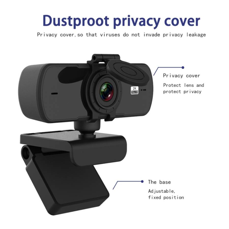 C5 4 Million Pixel Auto Focus 2K Full HD Webcam 360 Rotation USB Driver-free Live Broadcast WebCa...