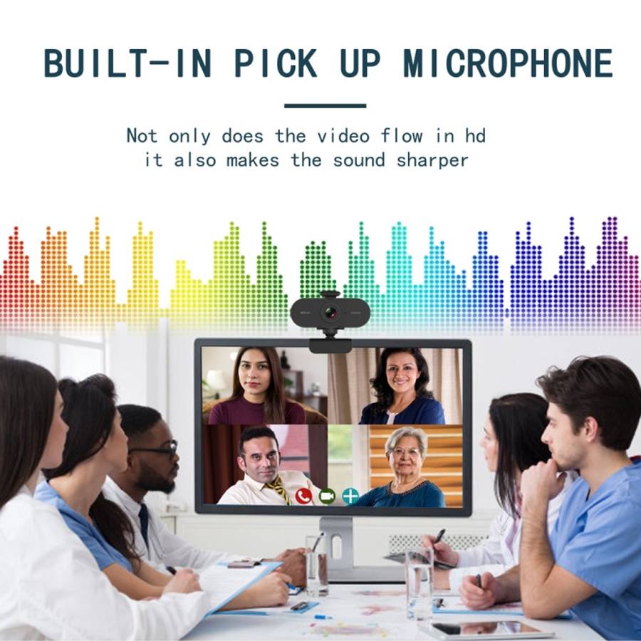 B1 4 Million Pixels 2K Resolution HD 1080P 360 Degrees Rotation Webcam with Mic &amp; Tripod