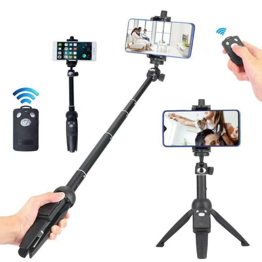 Yunteng YT-9928 3 in 1 Handheld Tripod, Monopod Selfie Stick, Bluetooth Remote Shutter for All Sm...