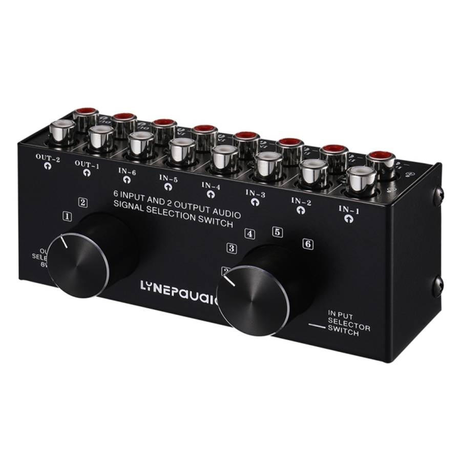 B026 6 Input 2 Output Or 2 Input 6 Output Audio Signal Source Selection Switcher RCA Port